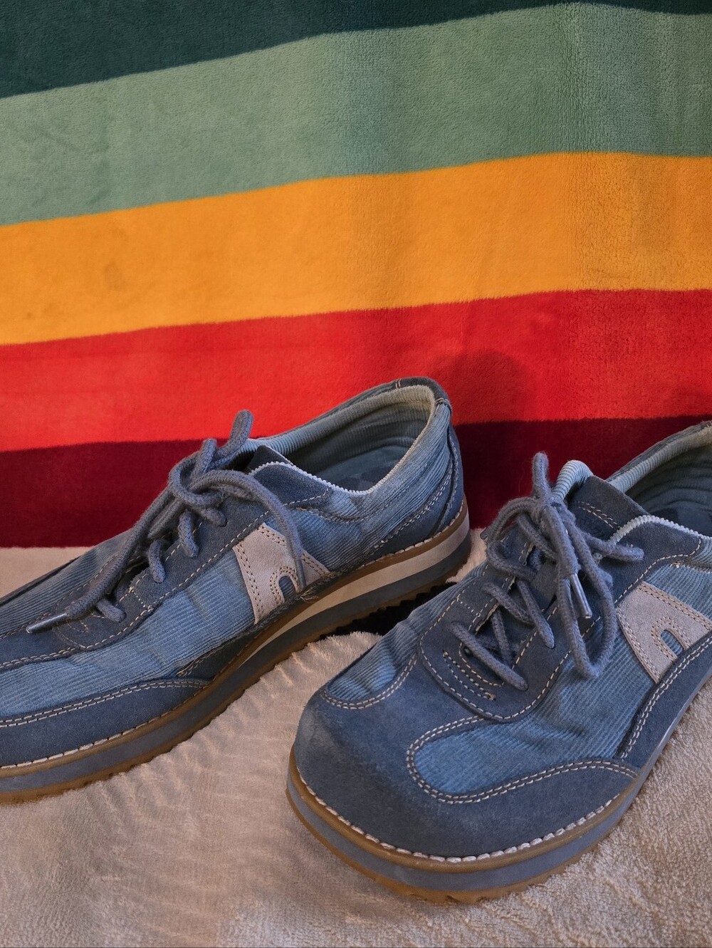 Vintage Airwalk Creeper Blue Suede & Corduroy Shoes